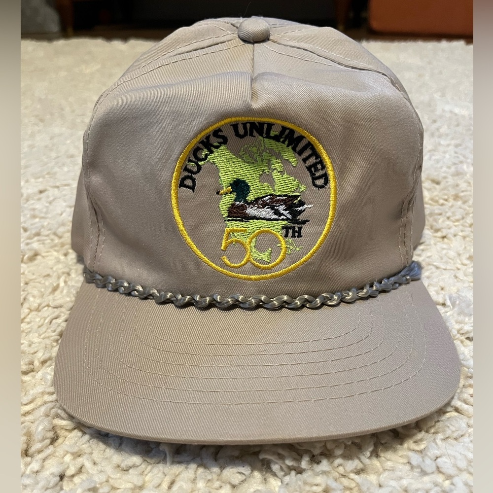 Vintage Ducks Unlimited 50th Anniversary Rope Hat- One Size